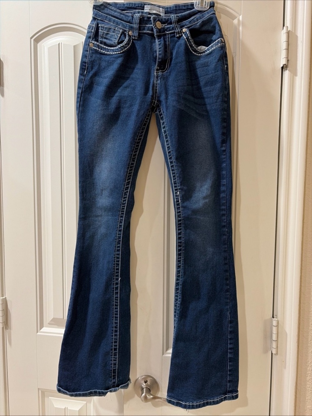 Girls Dark Blue Bootcut Jeans